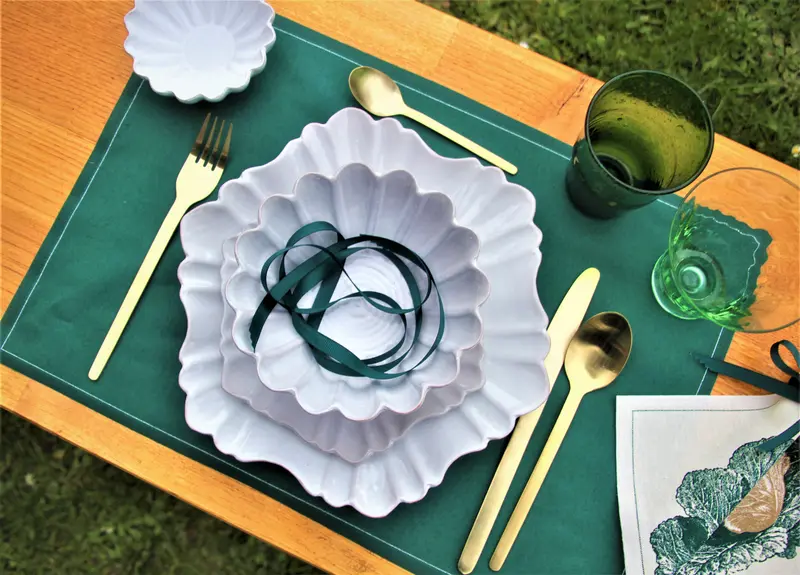 12 Individuales Verde