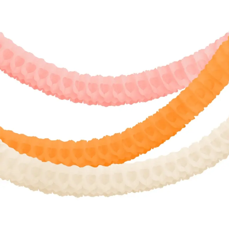 3 guirnaldas de panal rosa