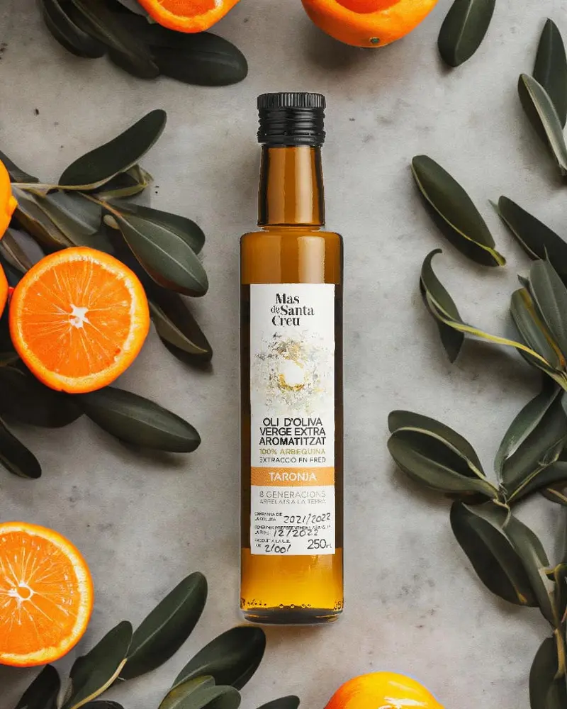 Aceite de Oliva Virgen Extra Arbequina Ecológico Aromatizado de Naranja - 250ml