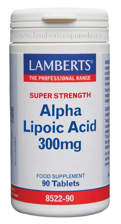 Ácido Alfa Lipoico 300 mg 90 comprimidos, ALA o Ácido Tióctico - LAMBERTS