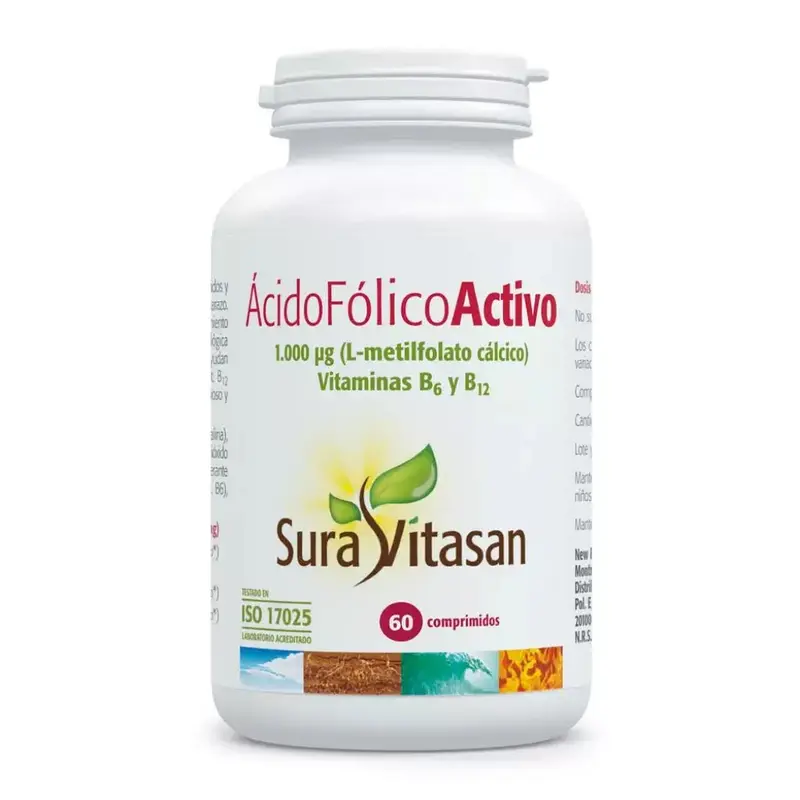 Ácido Fólico Activo - 60 comprimidos - Sura Vitasan
