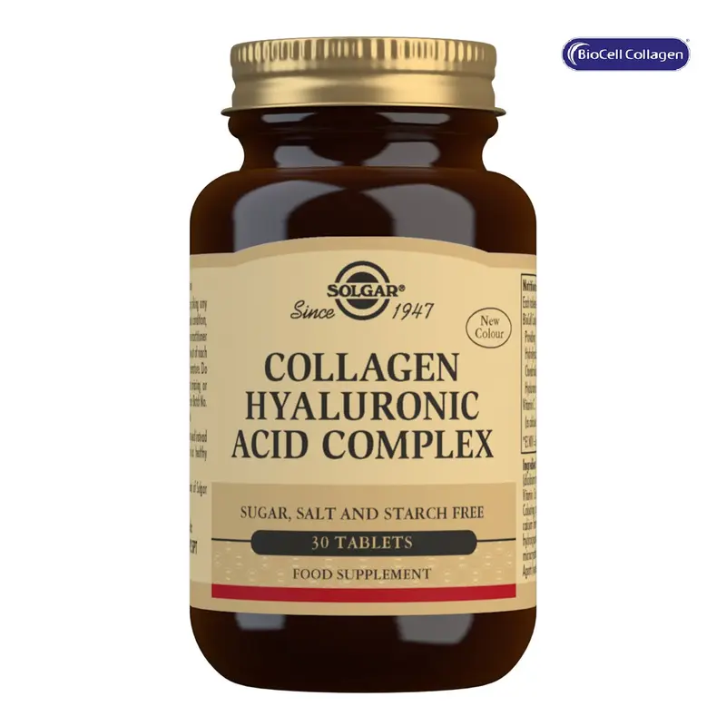 Ácido Hialurónico Complex con Colágeno 120mg 30 Comprimidos - SOLGAR