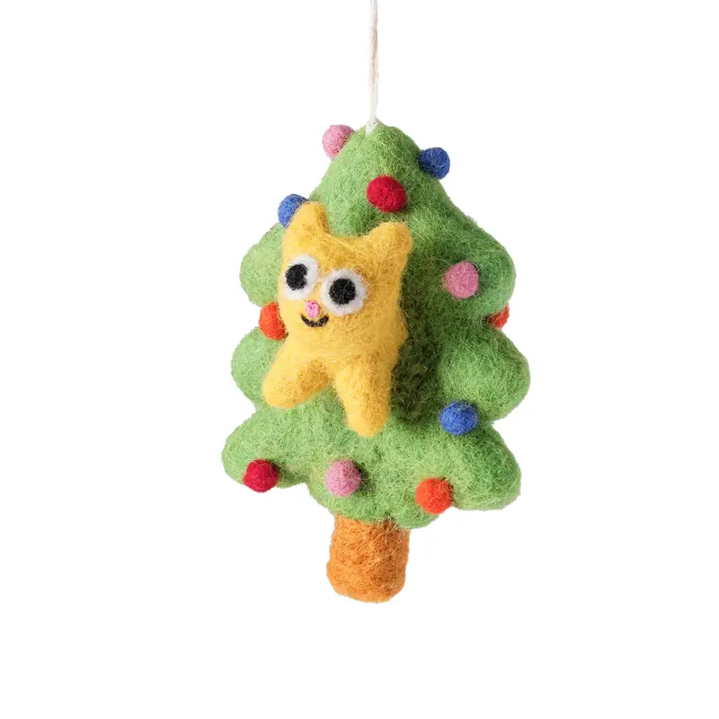 Adorno gato en el árbol