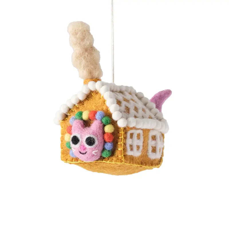 Adorno gato Gretel casita de jengibre
