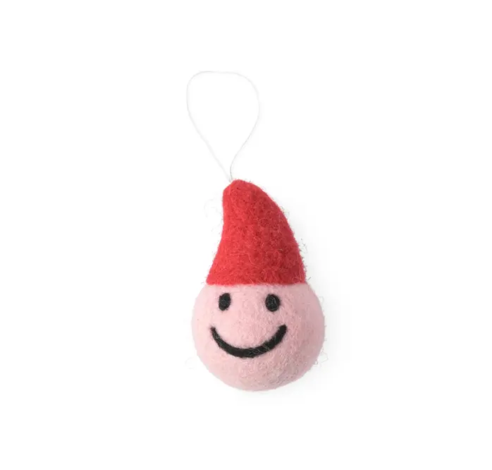 Adorno Smiley Santa - Rojo