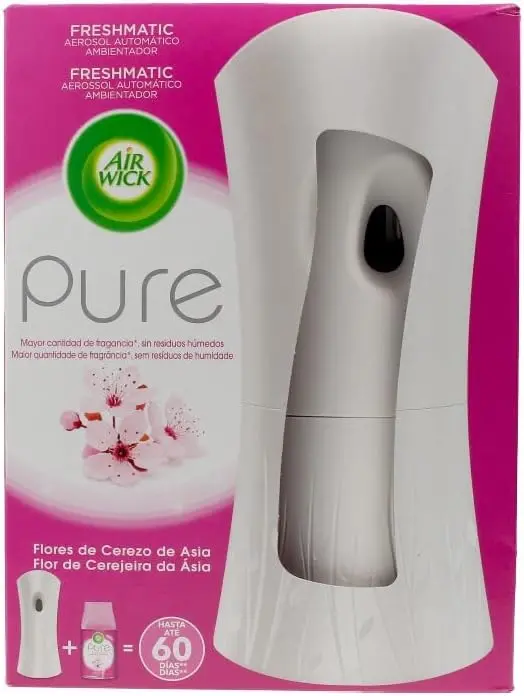 Air Wick Freshmatic Kit de Inicio con Aroma a Flores de Cerezo. Incluye 1 aparato difusor y 1 recambio para perfumar y eliminar olores hasta 70 días.