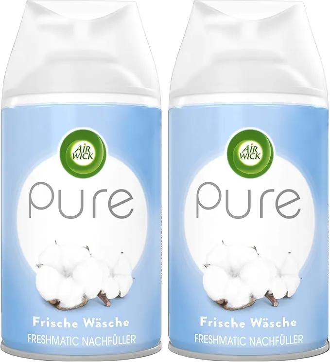 Air Wick Freshmatic Max, Pack de 4 Recambios de Ambientador con aroma a Jazmín y Flores Blancas. Perfuma tu hogar y neutraliza olores de forma continua hasta 240 días.