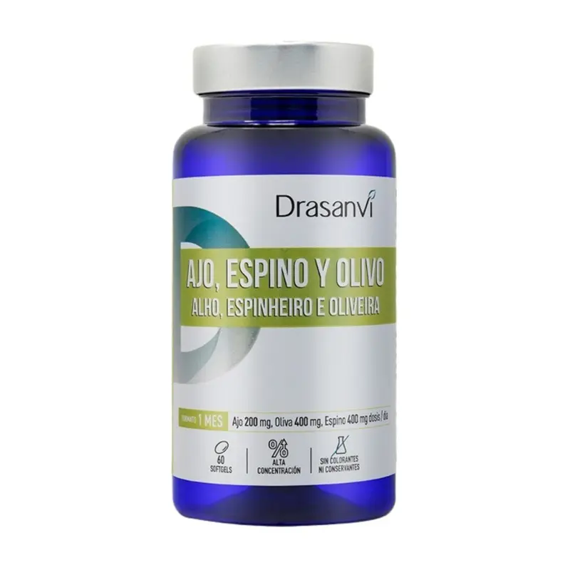 Ajo Espino y Olivo 500 mg bote nutrabasicos - 60 perlas - Drasanvi