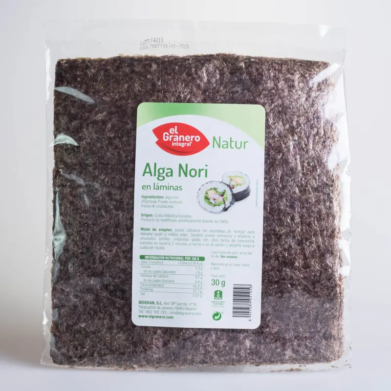 Alga Nori en láminas 30 g - El Granero