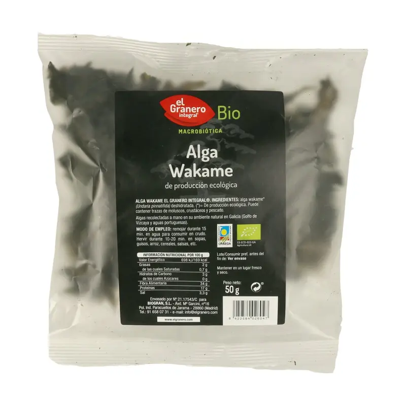 Alga Wakame BIO, 50gr - El Granero Integral