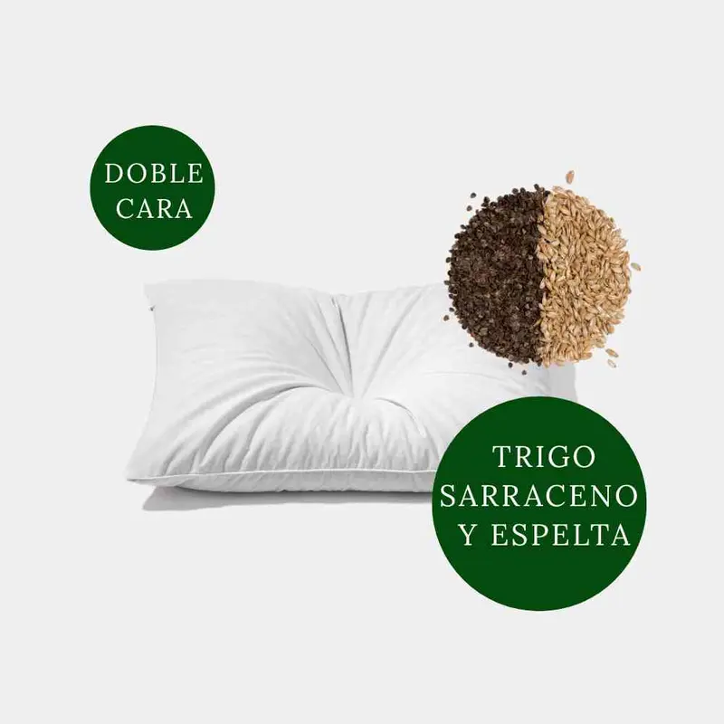 Almohada de trigo sarraceno y espelta Ecológica -45*60cm (o almohada japonesa Sobakawa)