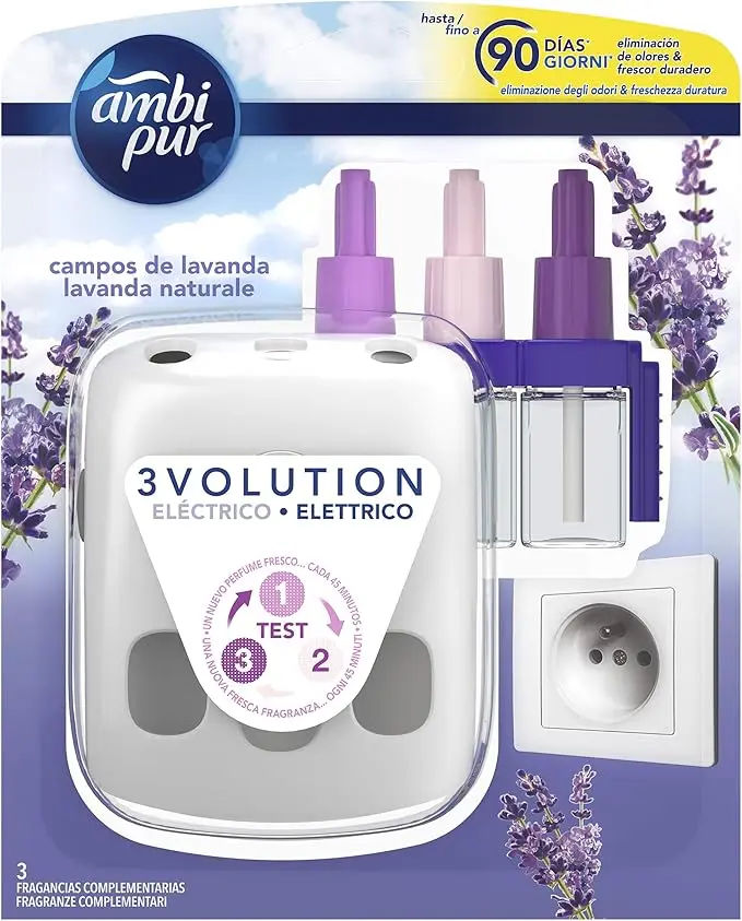 Ambi Pur Ambientador Eléctrico Kit con Aparato y Recambio. Una solución de alta calidad para mantener tu hogar perfumado, con un diseño elegante y práctico.