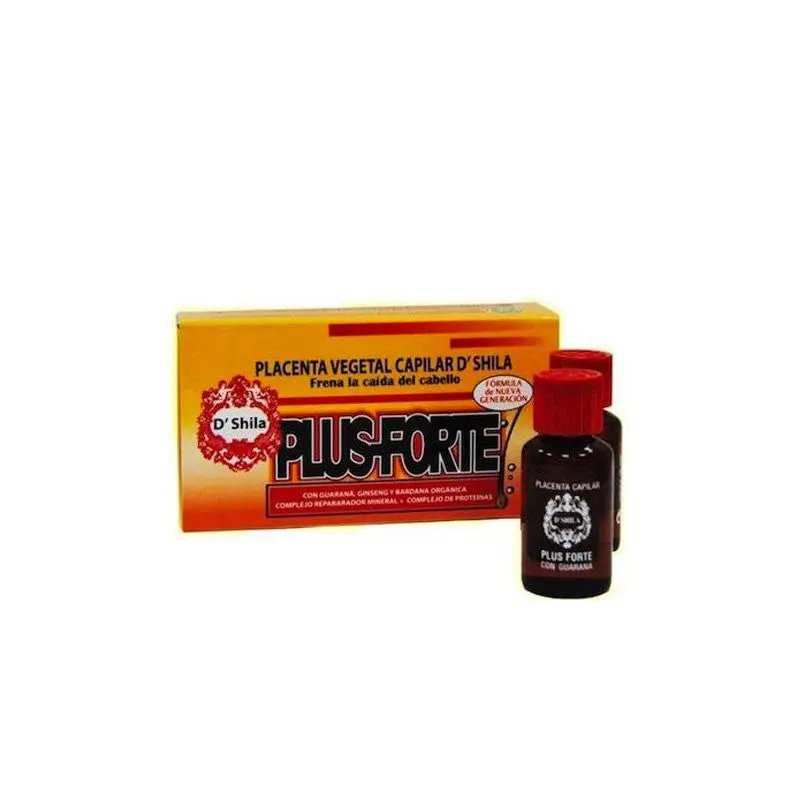 Ampollas Placenta Vegetal, Plus Forte. D´Shila. (Caída del Cabello)