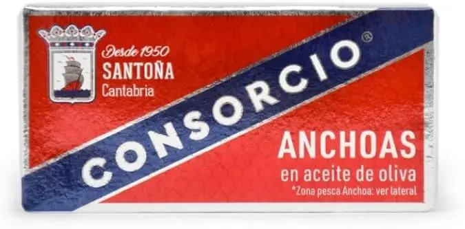 Anchoas de Santoña Consorcio en Aceite de Oliva, pack de 20 latas de 45g. Filetes de anchoa 100% naturales y elaborados artesanalmente para un aperitivo gourmet.