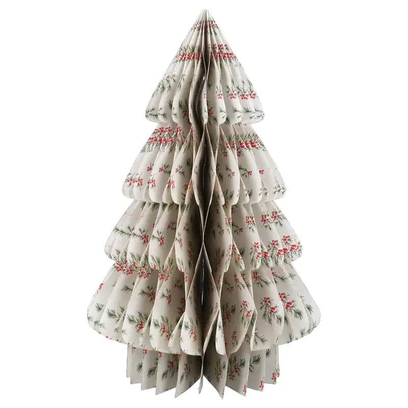 Árbol de Navidad de papel plegado diseño bayas