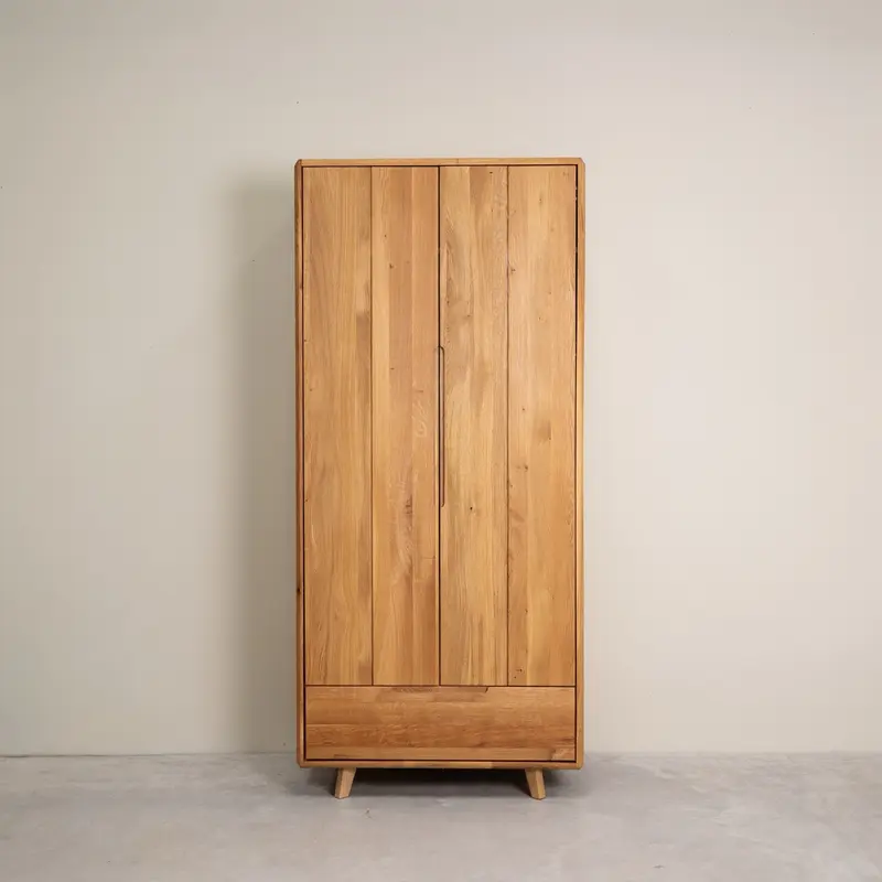 Armoire 2 portes en bois massif de chêne Genève - NordicStory