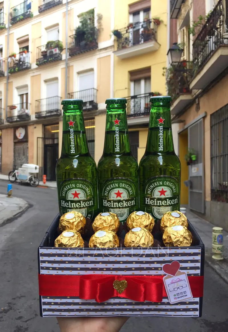 Arreglo con Cervezas y Bombones
