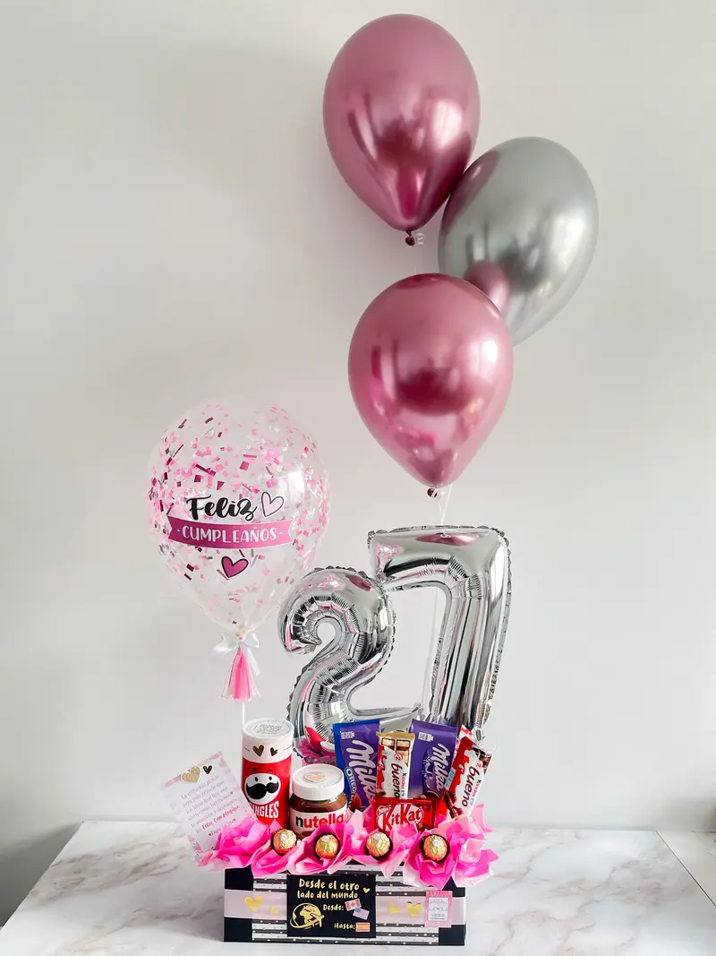 Arreglo con Globos y Chocolates