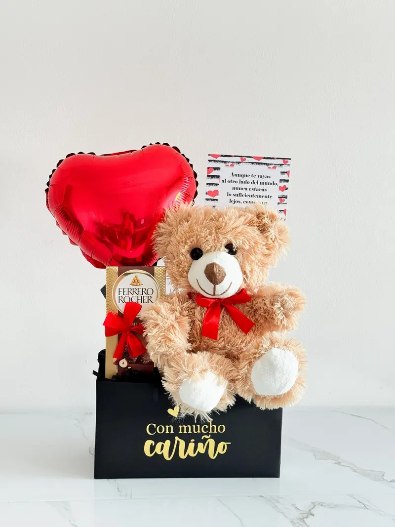 ARREGLO PELUCHE, GLOBO Y CHOCOLATE