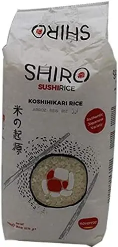 Arroz para Sushi Shiro Premium, Paquete de 1kg. Auténtica variedad japonesa Koshihikari 100% de grano corto y gordo, ideal para preparar sushi, nigiri y maki perfectos.