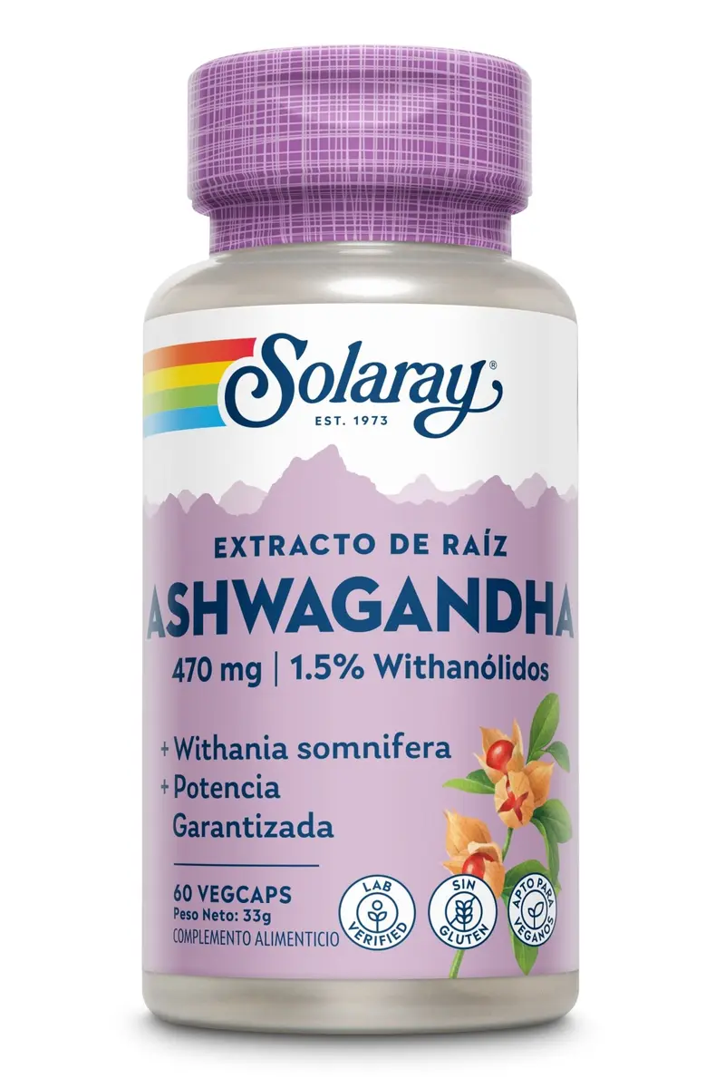 Ashwagandha 470mg - 60 vegacápsulas - Solaray