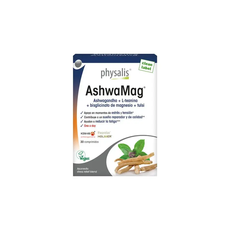 AshwaMag Ashwagandha KSM-66 + Magnesio - 30 comprimidos - Physalis