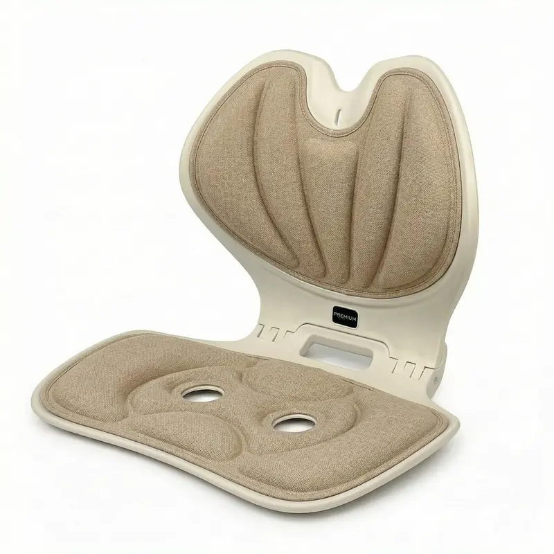 Asiento Plegable con Respaldo 200 kg – Cojín de Espuma Acolchada de Alta Densidad – Ligero y Portátil 1,15 kg – Ideal para Gradas, Bancos y Exterior (Beige)