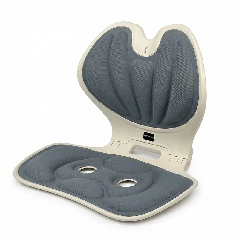 Asiento Plegable con Respaldo 200 kg – Cojín de Espuma Acolchada de Alta Densidad – Ligero y Portátil 1,15 kg – Ideal para Gradas, Bancos y Exterior (Gris)