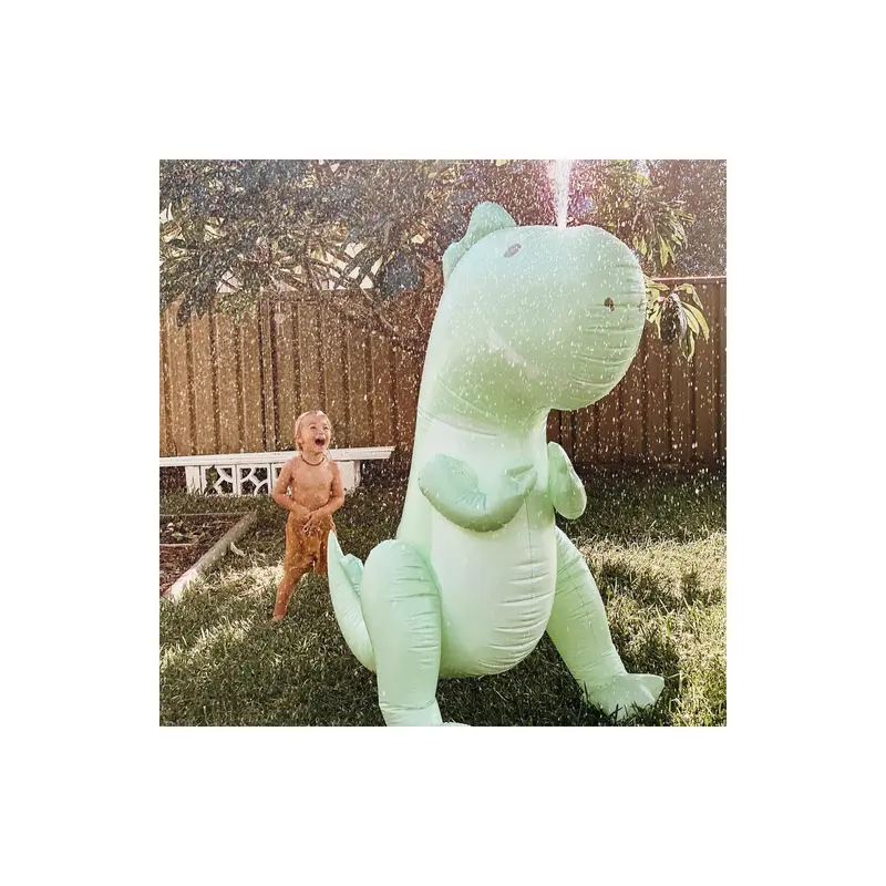 Aspersor inflable gigante dinosaurio