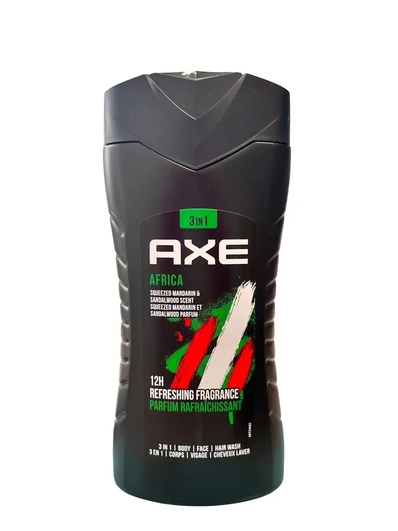 AXE Africa Gel de Ducha para Hombre, Pack de 6x250ml. Limpieza refrescante con una fragancia oriental y duradera con notas de cedro, ámbar y almizcle.