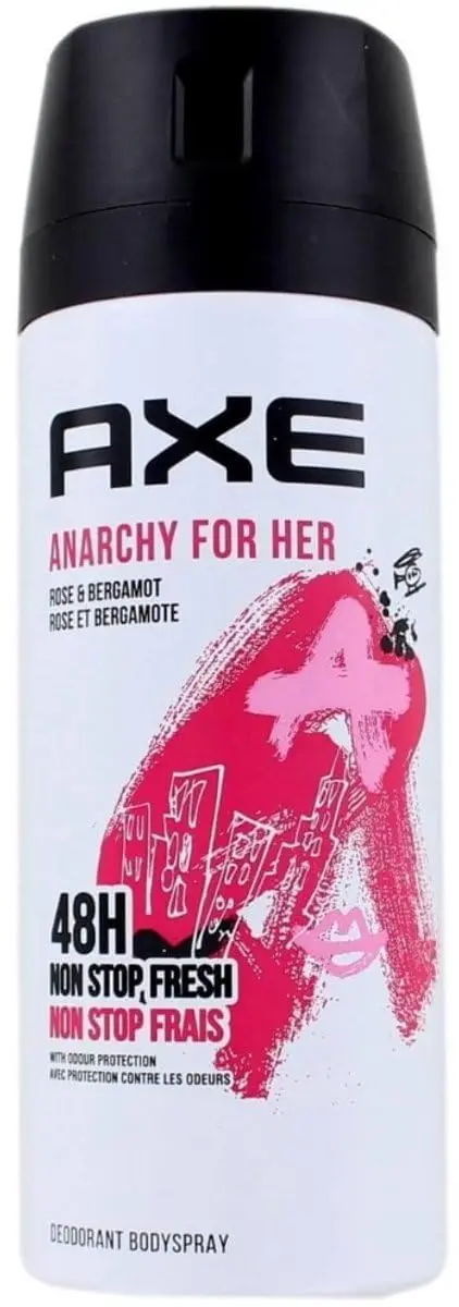 AXE Anarchy for Her Desodorante y Body Spray para Mujer, Pack de 6x150ml (900ml). Una fragancia floral y afrutada, femenina y atrevida para una protección duradera sin aluminio.