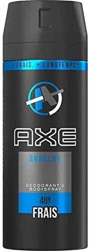 AXE Anarchy for Him Desodorante y Body Spray, Pack de 6x150ml. Una fragancia masculina, afrutada y amaderada que desata el caos de la atracción con una protección duradera.