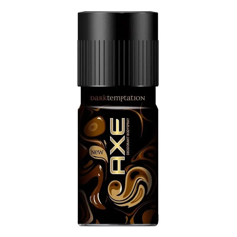 AXE Dark Temptation Desodorante Bodyspray para Hombre, Pack de 3x150ml (450ml). Fragancia irresistible de chocolate con toques de ámbar y un fondo de pimienta roja.