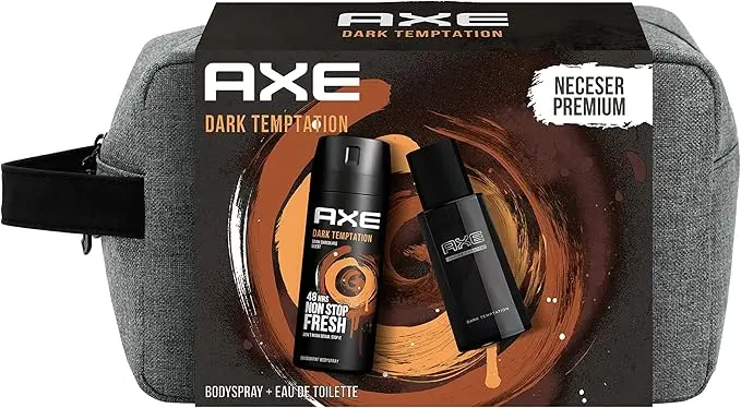 AXE Dark Temptation Set de Regalo para Hombre con Neceser. El pack completo con la fragancia de chocolate más irresistible