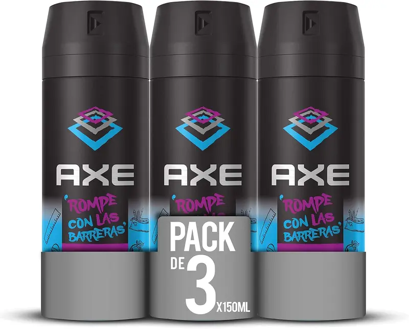AXE Marine Desodorante Bodyspray, 48h de Protección, Pack de 3x150ml. Fragancia masculina tonificante inspirada en la brisa marina con notas cítricas y amaderadas.