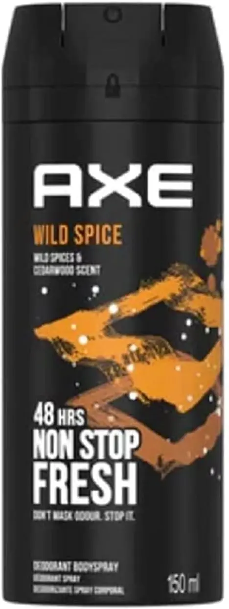 AXE Wild Spice Desodorante en Spray para Hombre, 150 ml. Una fragancia especiada y salvaje para una protección eficaz y un aroma que te hará sentir bien todo el día.