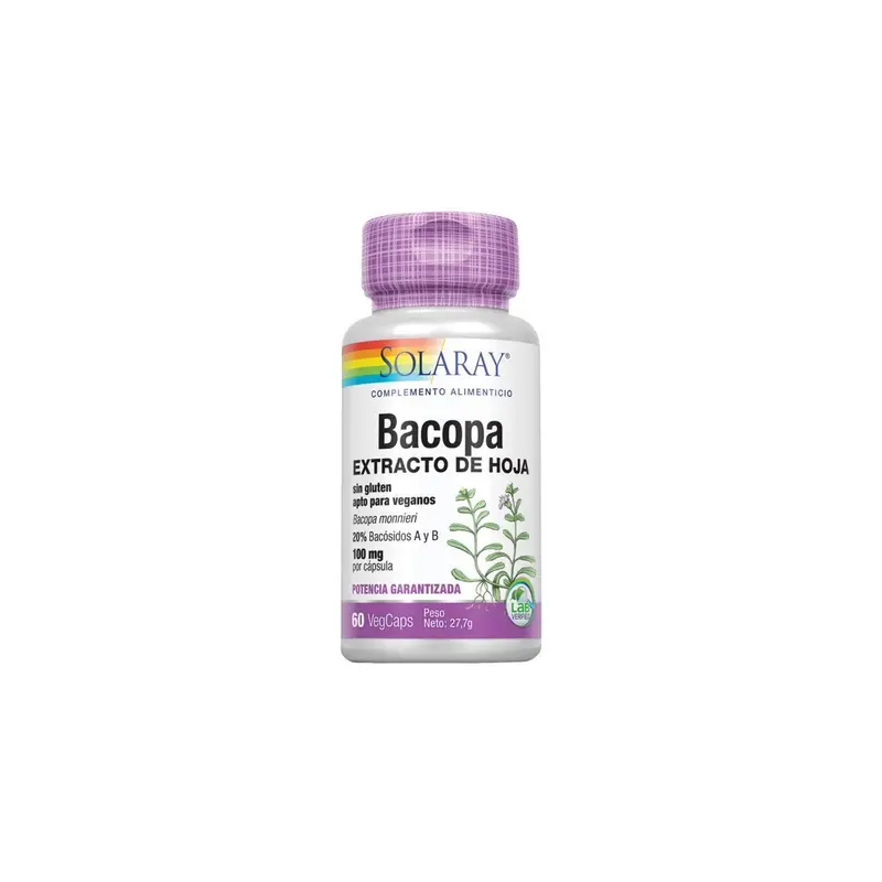 Bacopa monnieri 100mg - 60 vegecápsulas - Solaray
