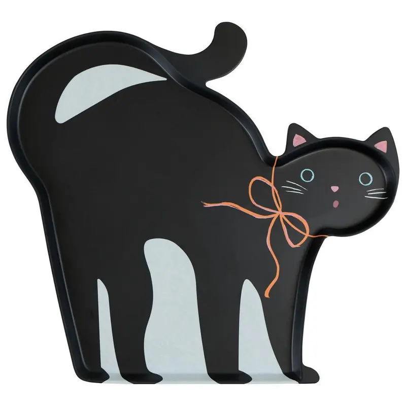 Bandeja Reutilizable Gato Negro de Halloween