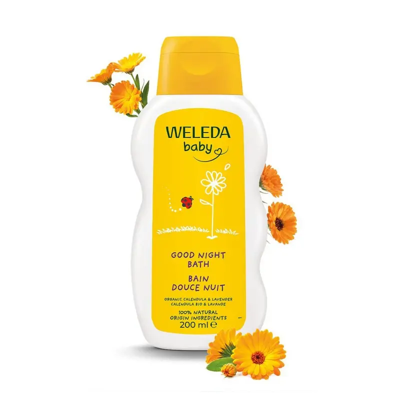 Baño de crema NOCHE (calendula & lavanda) bebé y niño - 200 ml - Weleda