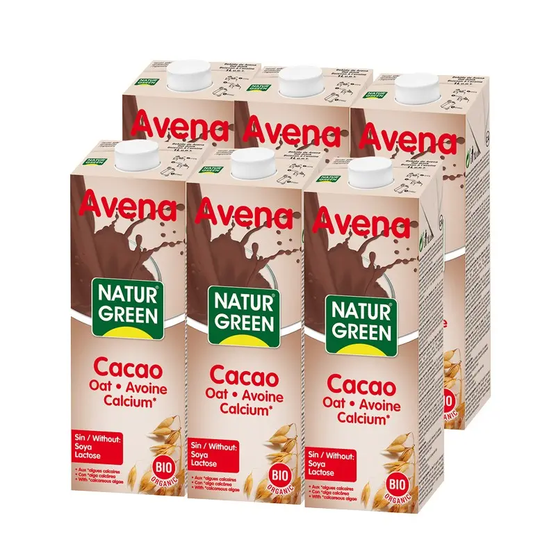 Bebida de avena con chocolate calcium bio 6x1L Naturgreen