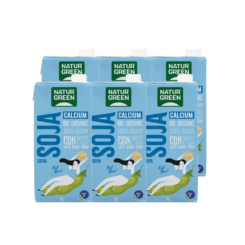 Bebida de soja con calcio bio 6x1L Naturgreen