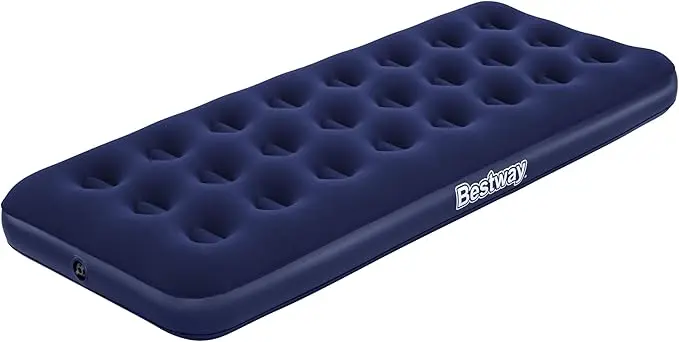 Bestway Colchón Hinchable Individual Flocado (185x76x22 cm). Fabricado con estructura Tritech de 3 capas para una máxima durabilidad, comodidad y confort.