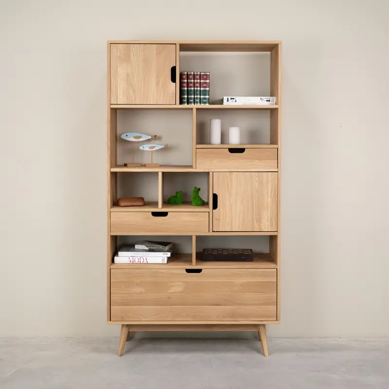 Bibliothèque en bois massif de chêne Escandi Atelier 3 - NordicStory