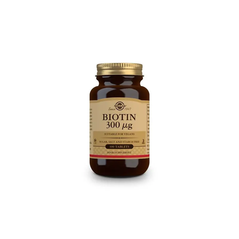 Biotina 300µg - 100 comprimidos - Solgar