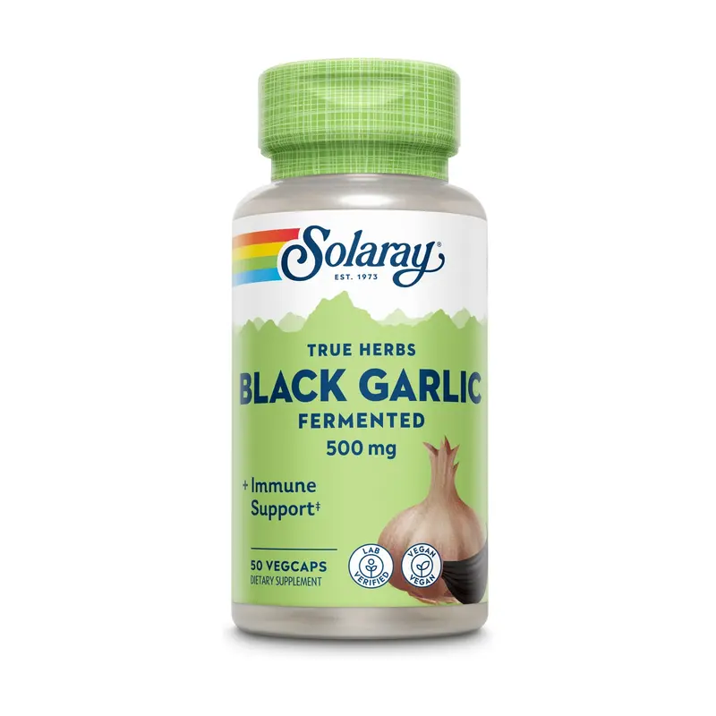 Black Garlic Bulb 500 mg- 50 VegCaps. Apto para veganos