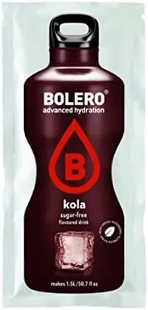 Bolero Bebida Instantánea Sabor Cola, Caja de 24x9g. El preparado en polvo para disfrutar de tu refresco favorito sin azúcar, con Stevia y Vitamina C. Ideal para tu hidratación.