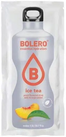 Bolero Bebida Instantánea Té Helado Melocotón, Mega Pack de 72x9g. Un refresco en polvo sin azúcar, bajo en calorías y con Stevia para una hidratación óptima y llena de sabor.