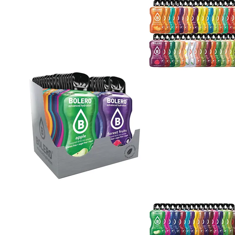 Bolero Pack de Introducción con 74 Sticks Surtidos. La mayor variedad de bebidas en polvo sin azúcar para llevar, con Stevia, Vitamina C y aptas para diabéticos y veganos.