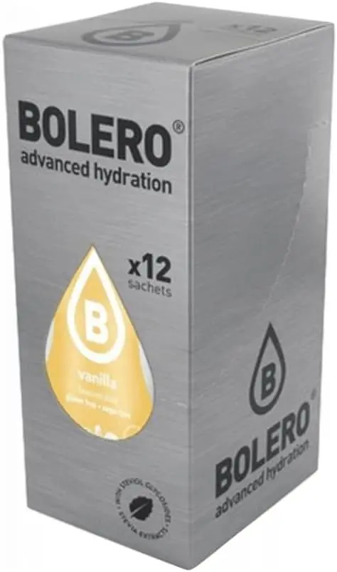 Bolero Sabor Vainilla, pack de 12 sobres de 9g. Bebida en polvo sin azúcar para un refresco bajo en calorías con el delicado sabor a vainilla, con Vitamina C y Stevia.