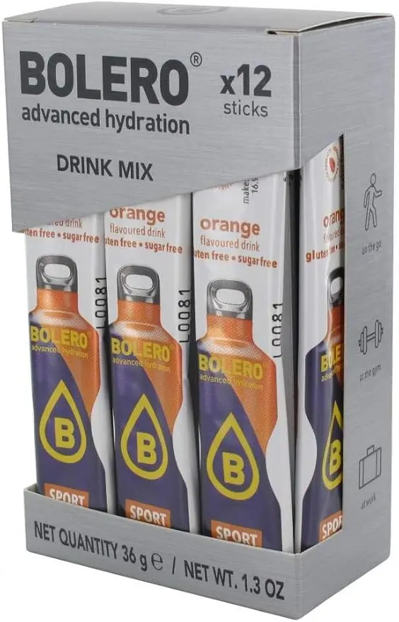 Bolero Sticks Bebida Instantánea Sabor Limón, Pack de 12x3g. Preparado en polvo sin azúcar, bajo en calorías y con Stevia para una hidratación refrescante y saludable.
